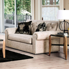 Parshall Beige/Gold Loveseat - Ornate Home
