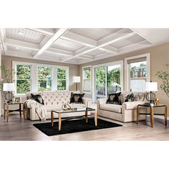 Parshall Beige/Gold Loveseat - Ornate Home