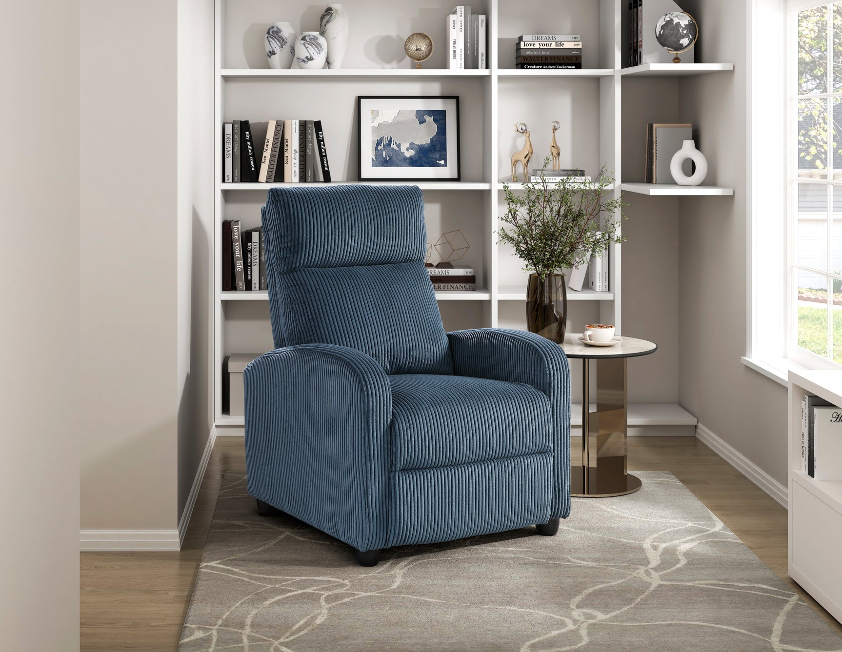Parsons Midnight Blue Reclining Chair - Ornate Home