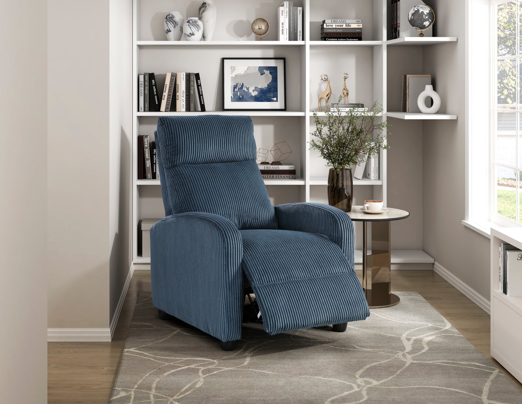 Parsons Midnight Blue Reclining Chair - Ornate Home