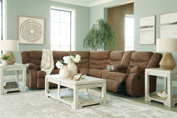 Partymate Brindle Manual Reclining Sectional Living Room Set - Ornate Home