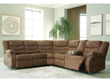 Partymate Brindle Manual Reclining Sectional Living Room Set - Ornate Home