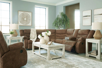 Partymate Brindle Manual Reclining Sectional Living Room Set - Ornate Home