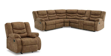 Partymate Brindle Manual Reclining Sectional Living Room Set - Ornate Home