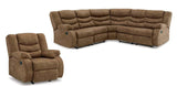 Partymate Brindle Manual Reclining Sectional Living Room Set - Ornate Home
