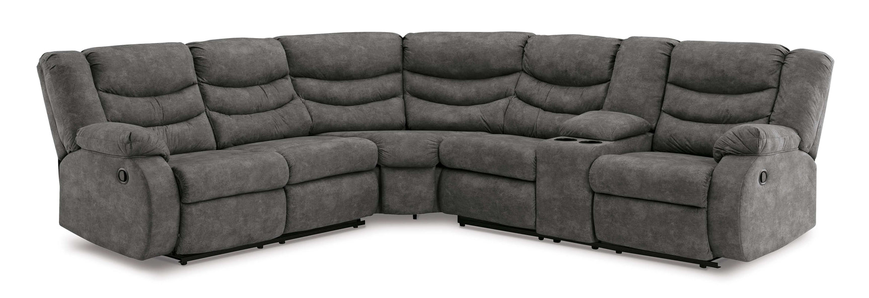 Partymate Slate Manual Reclining Sectional Living Room Set - Ornate Home