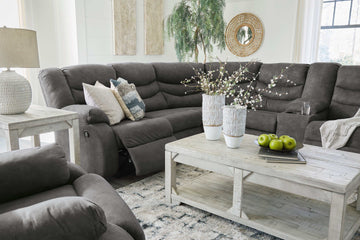 Partymate Slate Manual Reclining Sectional Living Room Set - Ornate Home