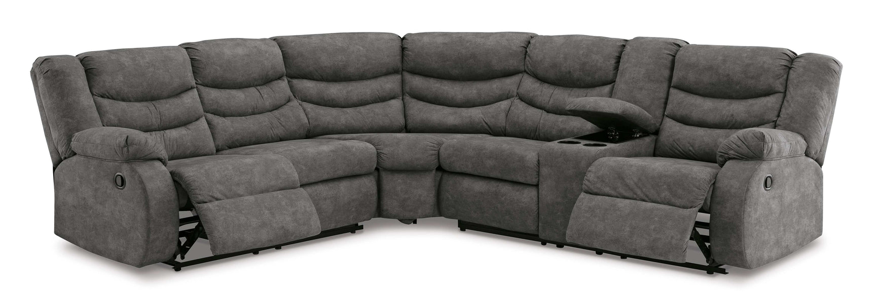 Partymate Slate Manual Reclining Sectional Living Room Set - Ornate Home