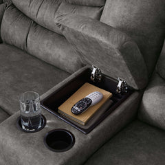 Partymate Slate Manual Reclining Sectional Living Room Set - Ornate Home