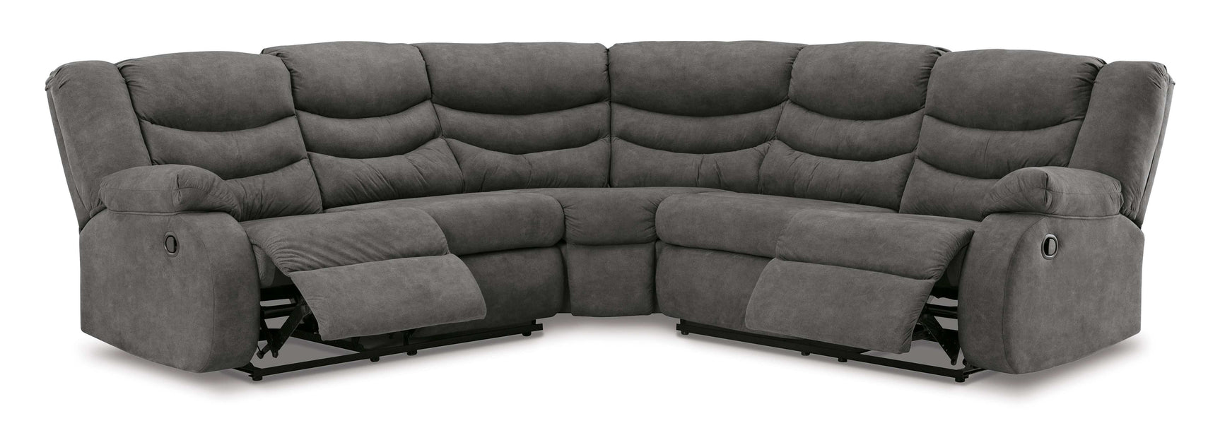 Partymate Slate Manual Reclining Sectional Living Room Set - Ornate Home