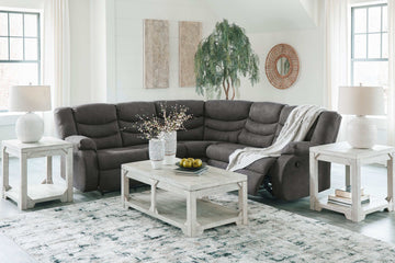 Partymate Slate Manual Reclining Sectional Living Room Set - Ornate Home