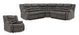 Partymate Slate Manual Reclining Sectional Living Room Set - Ornate Home