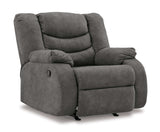 Partymate Slate Manual Reclining Sectional Living Room Set - Ornate Home
