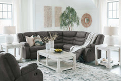 Partymate Slate Manual Reclining Sectional Living Room Set - Ornate Home