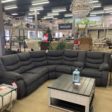Partymate Slate Manual Reclining Sectional Living Room Set - Ornate Home