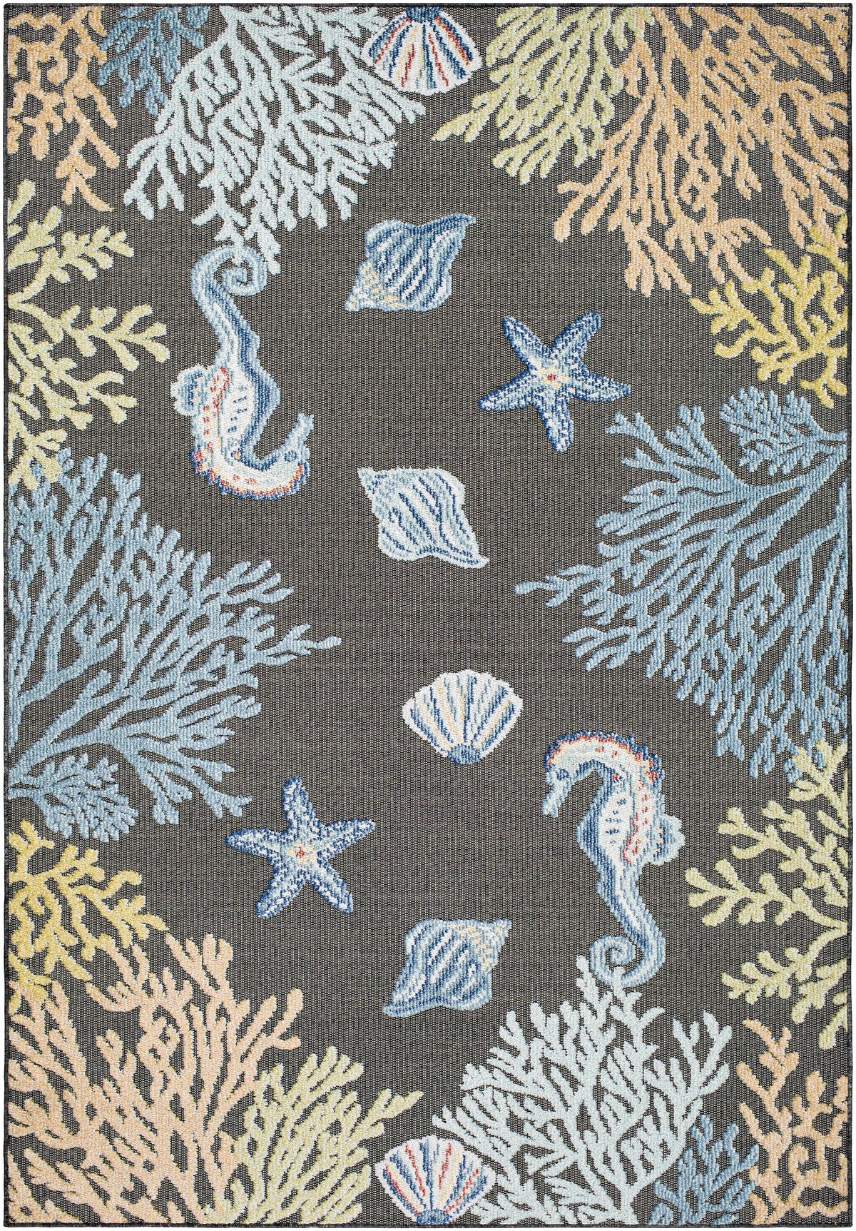 Pasca Charcoal Outdoor Area Rug - Clearance - Ornate Home