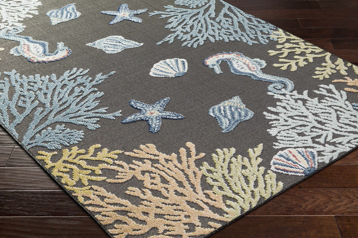Pasca Charcoal Outdoor Area Rug - Clearance - Ornate Home