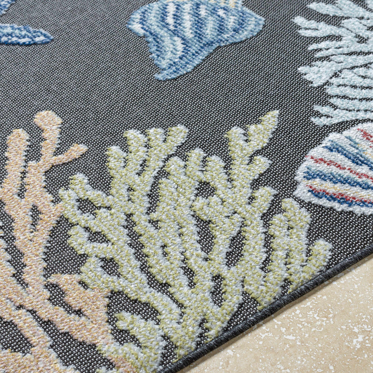 Pasca Charcoal Outdoor Area Rug - Clearance - Ornate Home