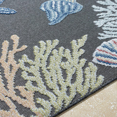 Pasca Charcoal Outdoor Area Rug - Clearance - Ornate Home