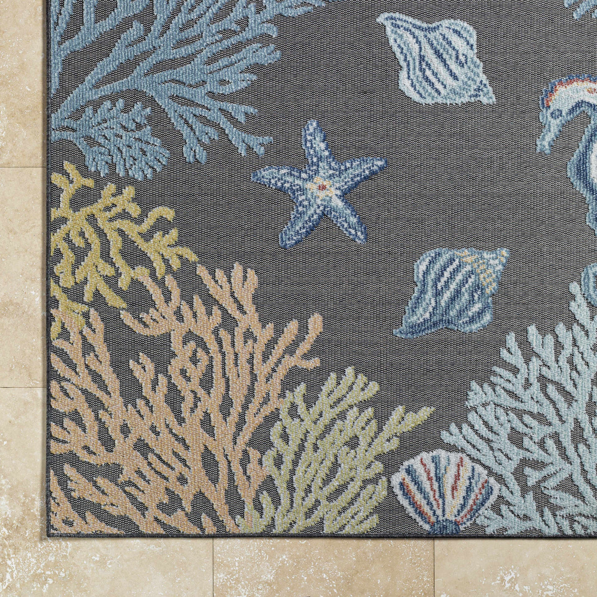 Pasca Charcoal Outdoor Area Rug - Clearance - Ornate Home