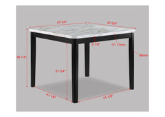 Pascal Gray/Black Faux Marble Top Counter Height Dining Set - Ornate Home