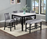 Pascal Gray/Black Faux Marble Top Counter Height Dining Set - Ornate Home