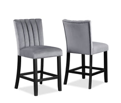 Pascal Gray/Black Faux Marble Top Counter Height Dining Set - Ornate Home