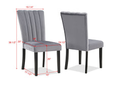 Pascal Gray/Black Faux Marble Top Dining Set - Ornate Home