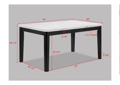 Pascal Gray/Black Faux Marble Top Dining Set - Ornate Home