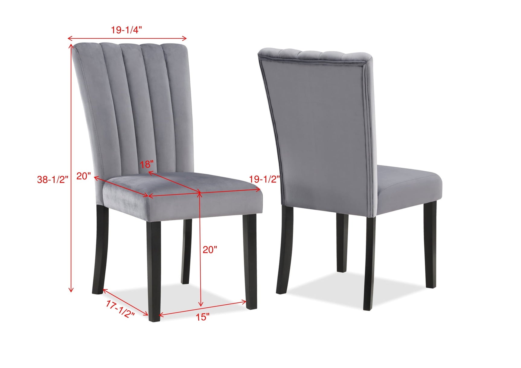 Pascal Gray Dining Chair (Set of 2) - Ornate Home