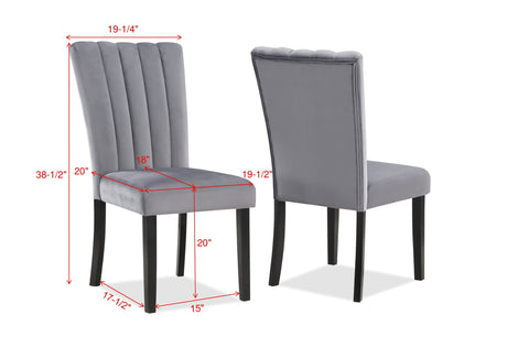 Pascal Gray Dining Chair (Set of 2) - Ornate Home