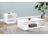 Paseo White High Gloss 2-piece Coffee and End Table Set - Ornate Home
