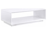 Paseo White High Gloss Rectangular Cocktail Coffee Table - Ornate Home