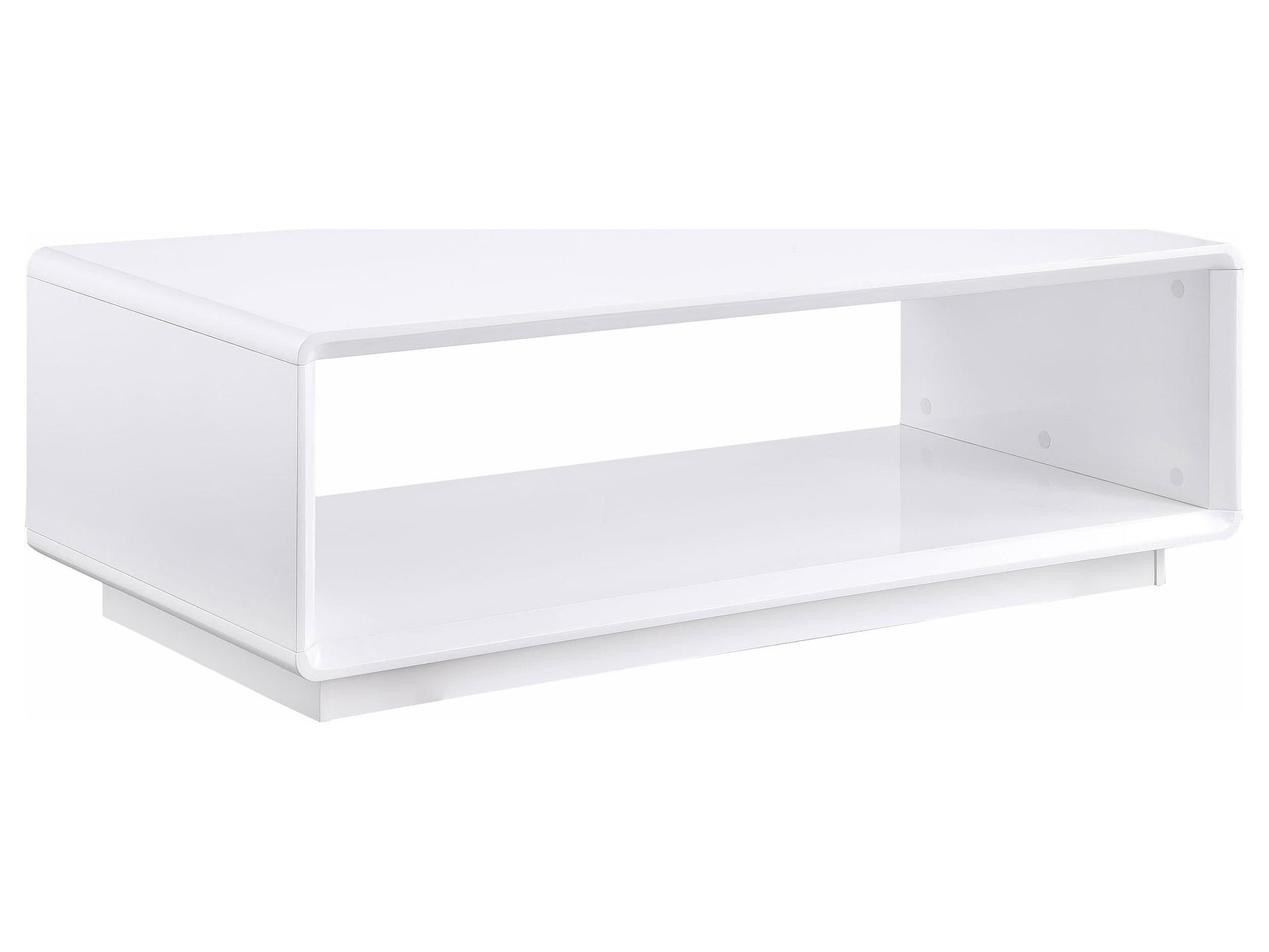 Paseo White High Gloss Rectangular Cocktail Coffee Table - Ornate Home