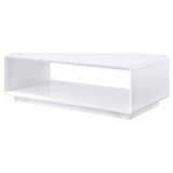 Paseo White High Gloss Rectangular Cocktail Coffee Table - Ornate Home