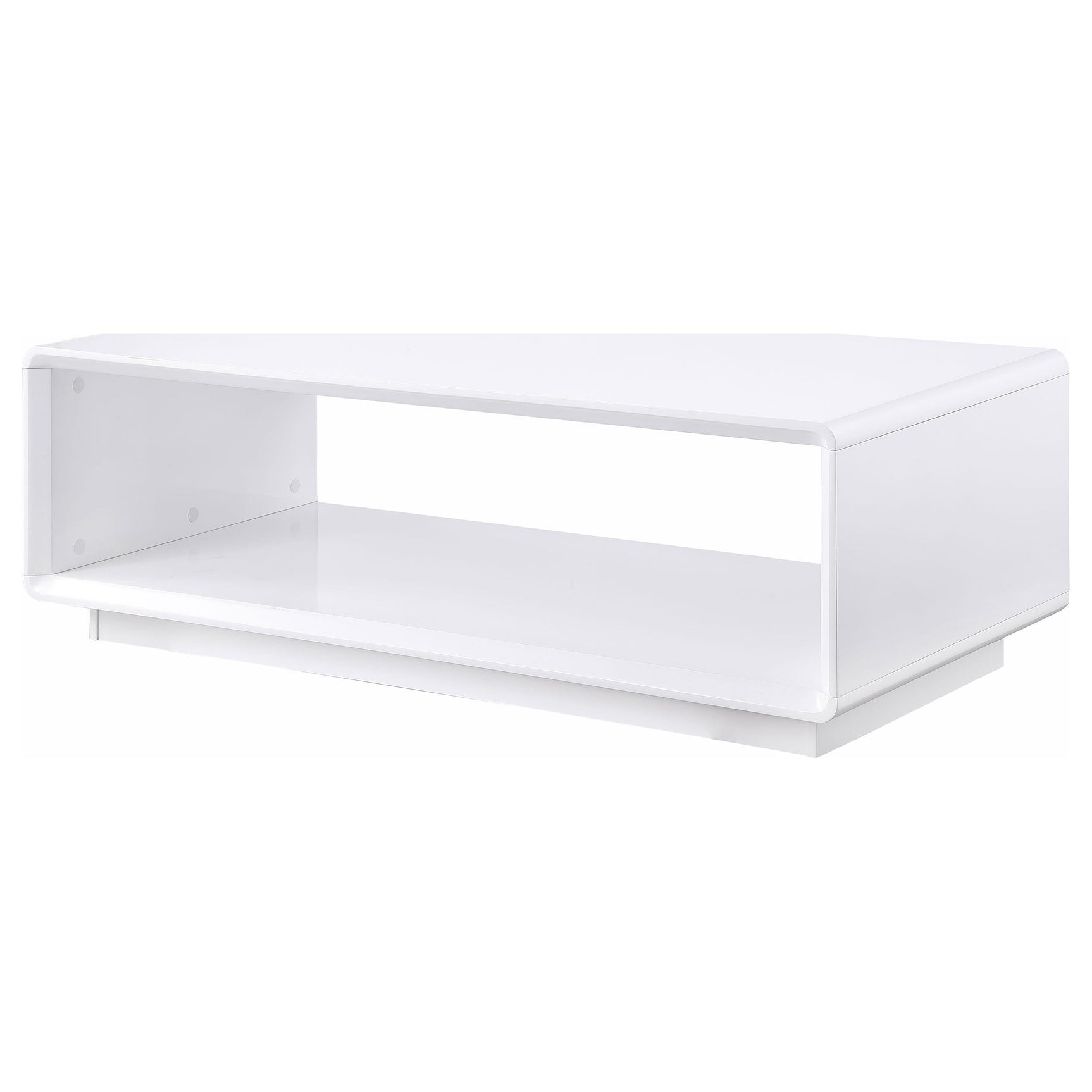 Paseo White High Gloss Rectangular Cocktail Coffee Table - Ornate Home