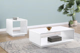 Paseo White High Gloss Rectangular Cocktail Coffee Table - Ornate Home