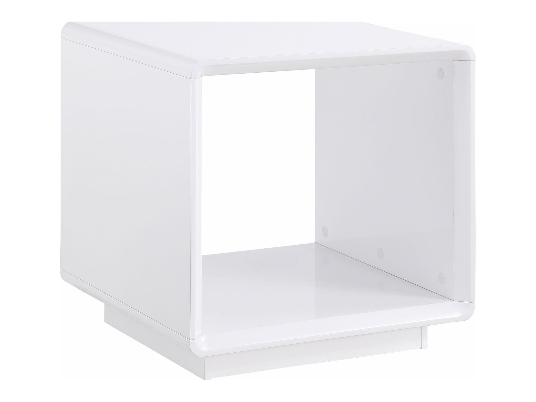 Paseo White High Gloss Square End Side Table - Ornate Home