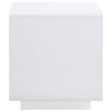 Paseo White High Gloss Square End Side Table - Ornate Home