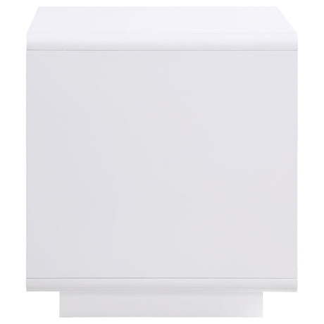 Paseo White High Gloss Square End Side Table - Ornate Home
