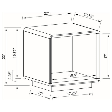 Paseo White High Gloss Square End Side Table - Ornate Home