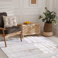Pastoral Beige/Gray Woven Non-Slip Indoor Area Rug - Ornate Home