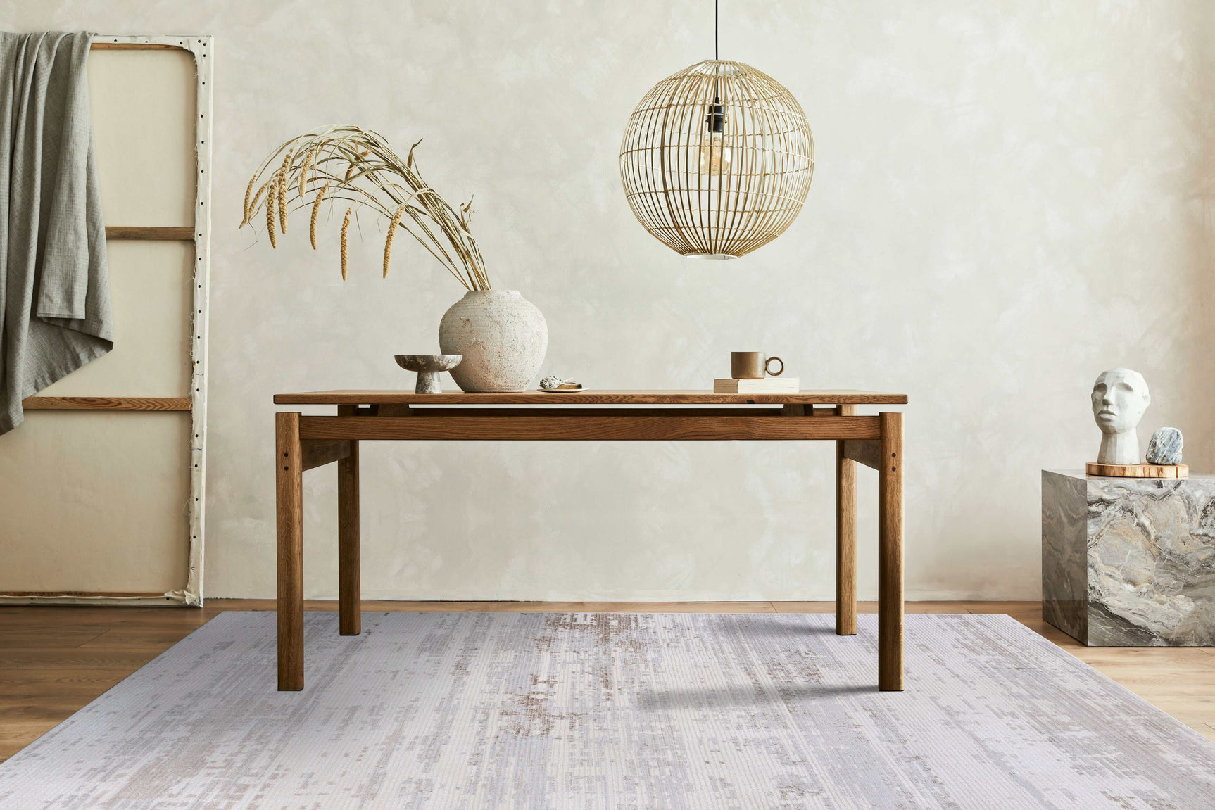 Pastoral Beige/Gray Woven Non-Slip Indoor Area Rug - Ornate Home