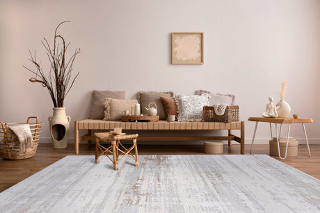 Pastoral Beige/Gray Woven Non-Slip Indoor Area Rug - Ornate Home