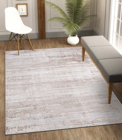 Pastoral Beige/White Woven Non-Slip Indoor Area Rug - Ornate Home