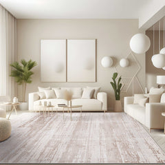 Pastoral Beige/White Woven Non-Slip Indoor Area Rug - Ornate Home
