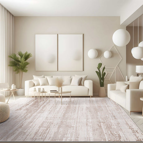 Pastoral Beige/White Woven Non-Slip Indoor Area Rug - Ornate Home