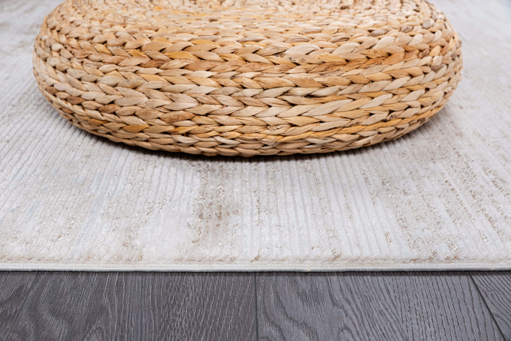 Pastoral Beige/White Woven Non-Slip Indoor Area Rug - Ornate Home