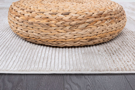 Pastoral Beige/White Woven Non-Slip Indoor Area Rug - Ornate Home