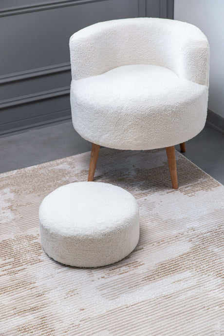 Pastoral Beige/White Woven Non-Slip Indoor Area Rug - Ornate Home